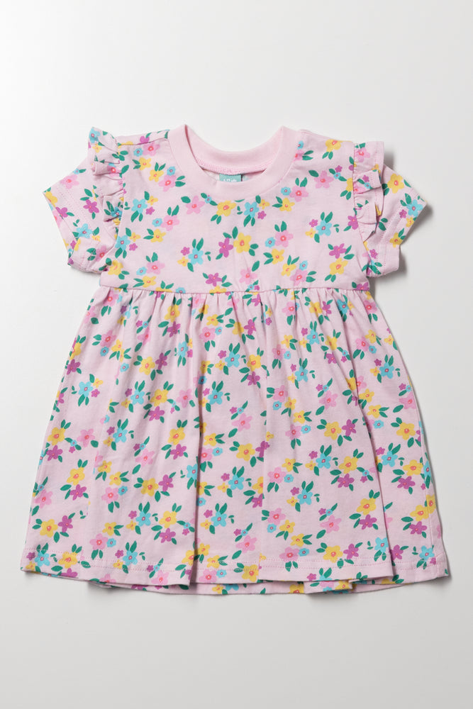 Frill Sleeve Dress Pink