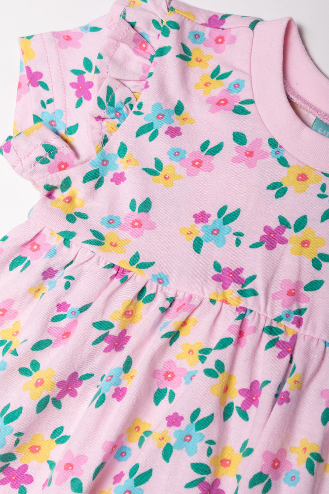 Frill Sleeve Dress Pink