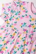 Frill Sleeve Dress Pink (1)