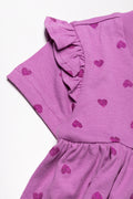 Frill Sleeve Dress Lllac (1)
