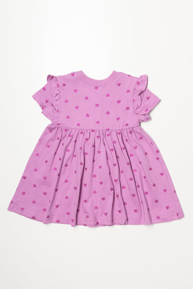 Frill Sleeve Dress Lllac (2)