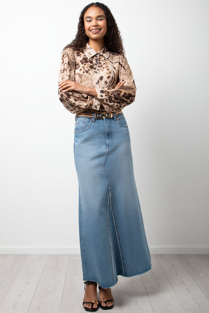 Maxi Denim Skirt Blue
