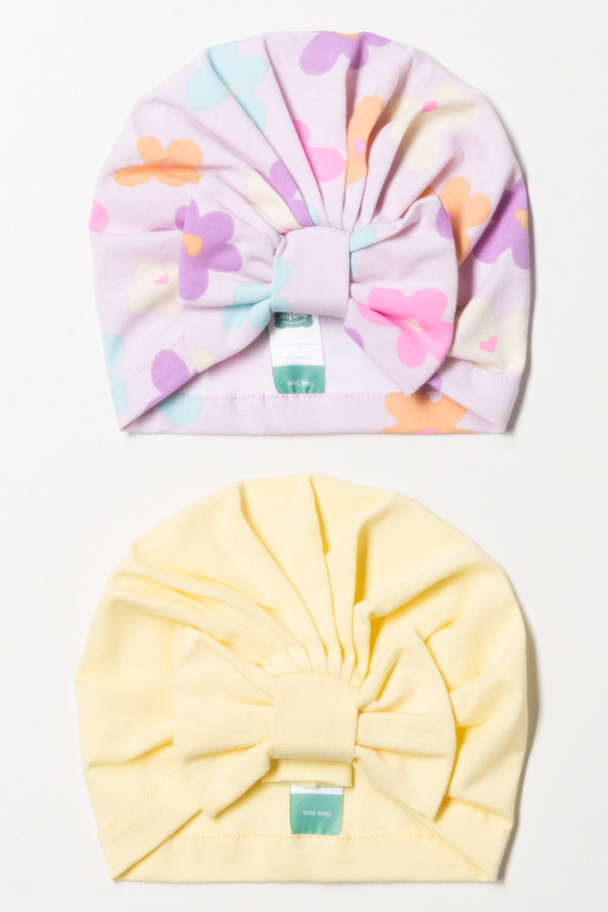 2 Pack Turbans Yellow And Pink