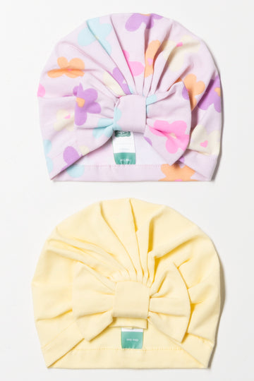 2 Pack Turbans Yellow And Pink