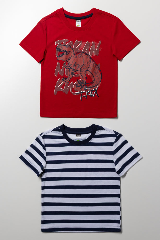 2 Pack T-Shirts Red And Navy