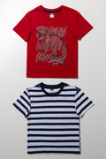 2 Pack T-Shirts Red And Navy
