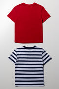 2 Pack T-Shirts Red And Navy (2)