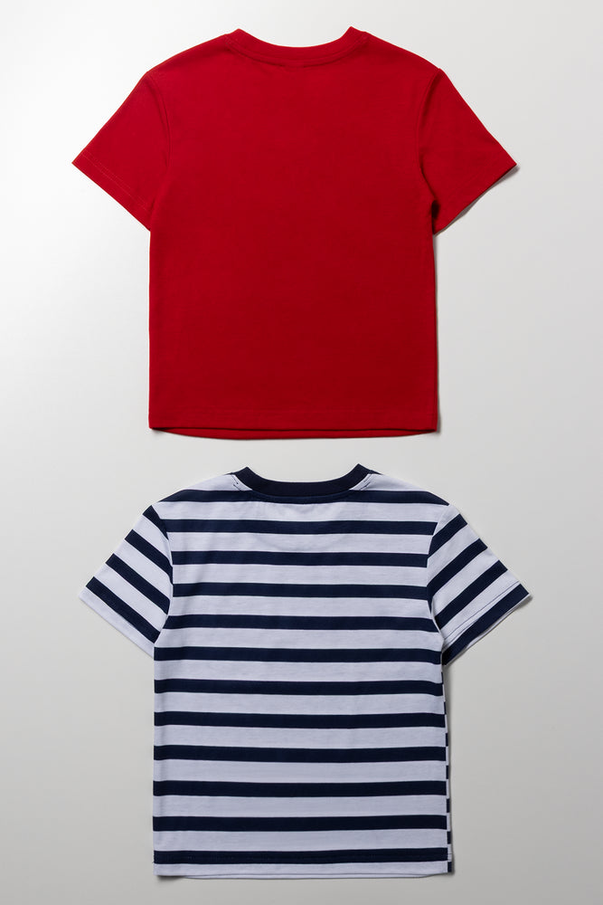 2 Pack T-Shirts Red And Navy (2)