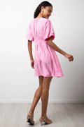 Puff Sleeve Dress Pink (2)