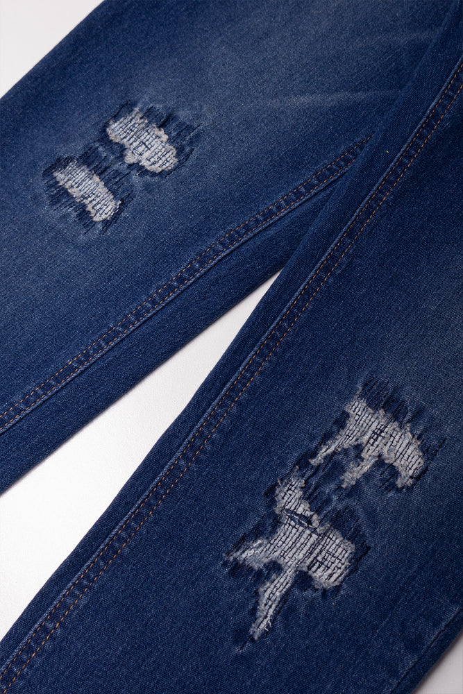 Rip And Repair Skinny Denim Jean Blue (2)