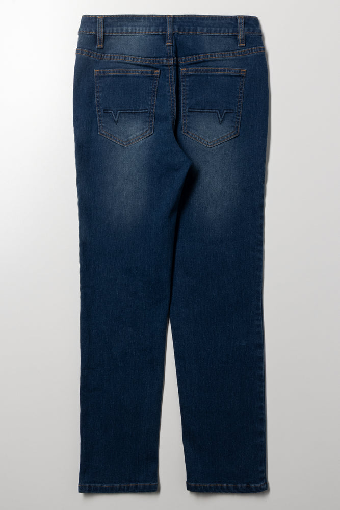 Rip And Repair Skinny Denim Jean Blue (3)