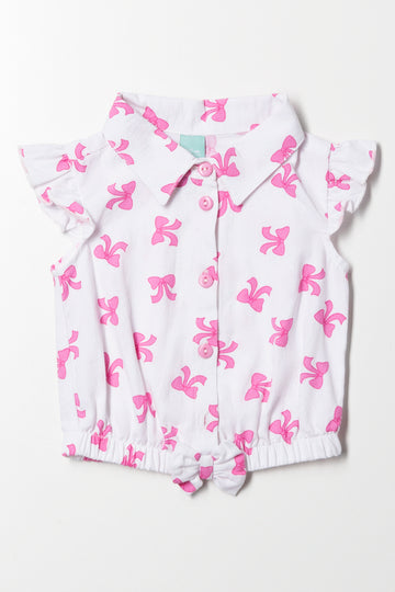 Front Tie Top White