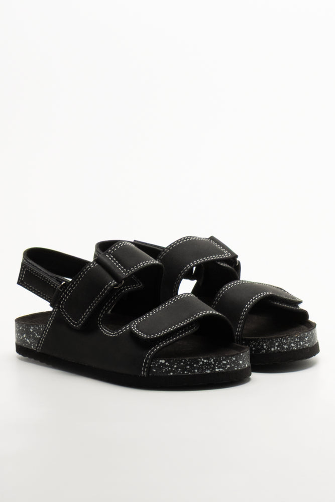 Double Band Sandals Black