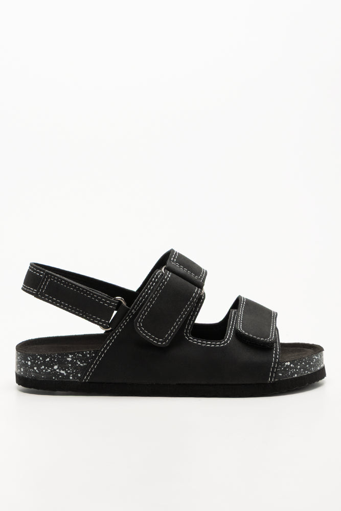 Double Band Sandals Black