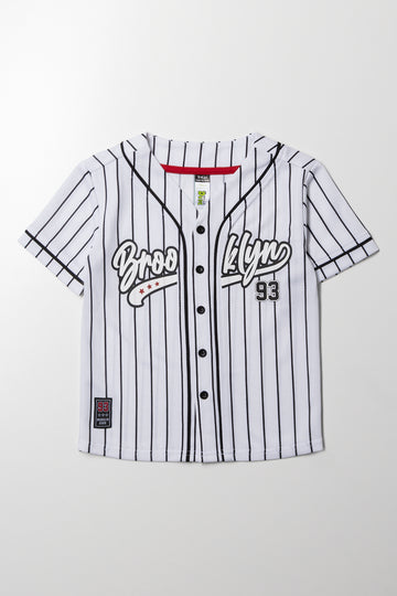 Baseball Button Through Top White