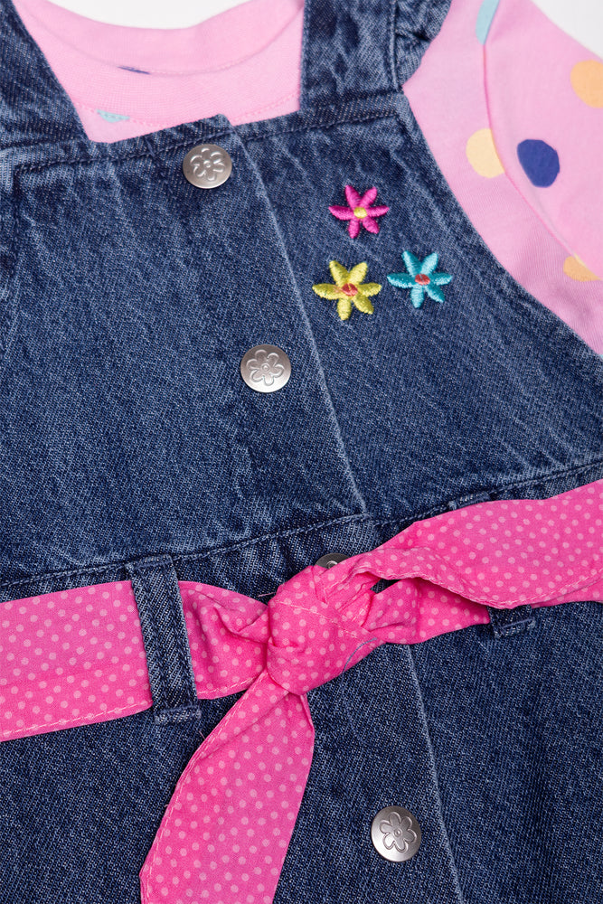 Denim Pinni Set Pink