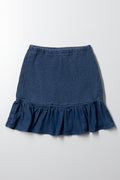 Denim Skirt With Frill Blue