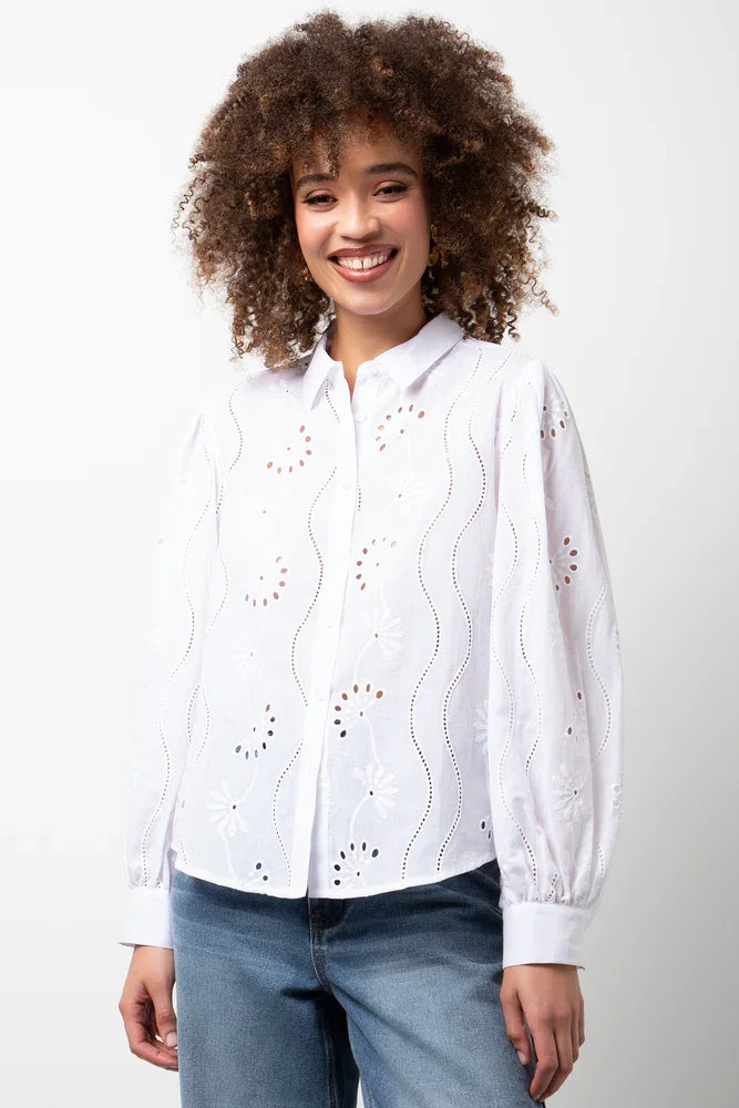 Anglaise Long Sleeve Shirt White