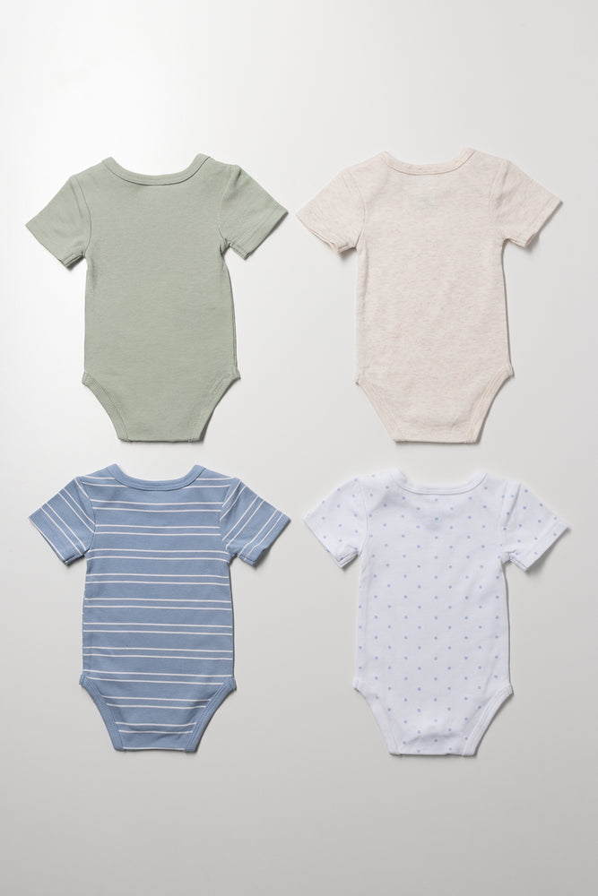 4 Pack Short Sleeve Vests Multicolour (2)