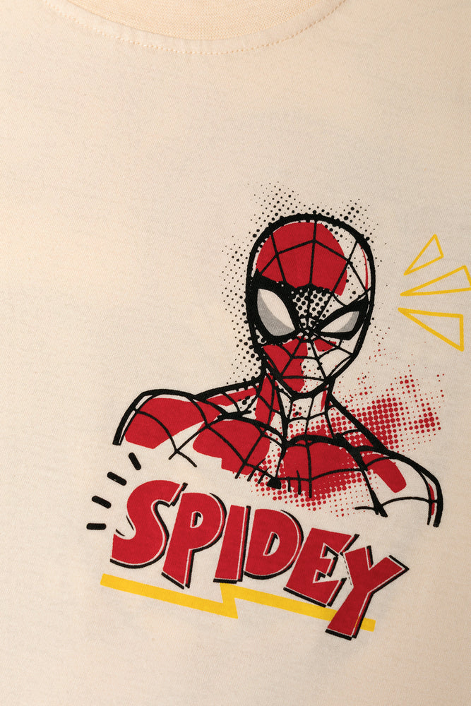 Spider-Man Short Sleeve T-Shirt Cream