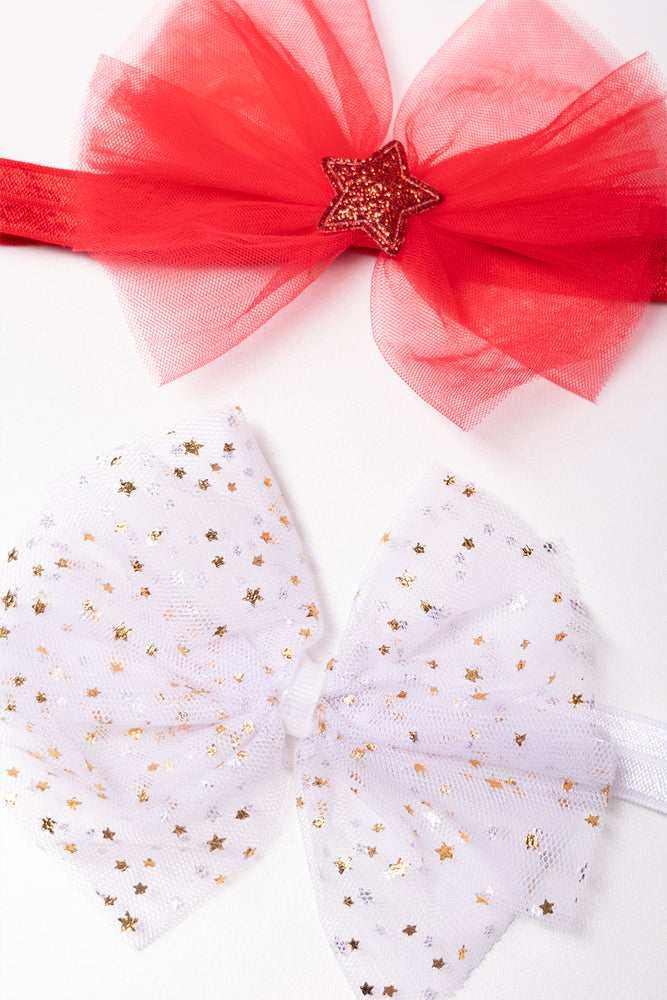 2 Pack Christmas Headbands Red And White (1)
