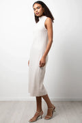 Sleeveless Column Dress Cream (1)
