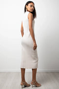 Sleeveless Column Dress Cream (2)