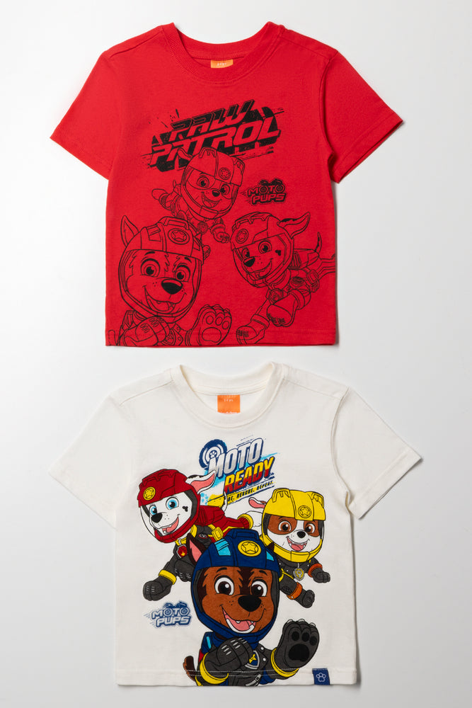 Paw Patrol 2 Pack T-Shirt Red And White