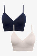 2 Pack Seam Free Bralette Navy & Natural (1)