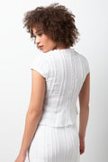 Cap Sleeve Peplum Top White (2)