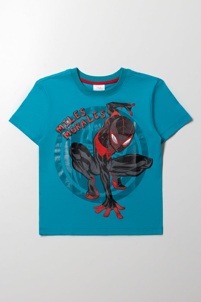 Miles Morales Short Sleeve T-Shirt Teal