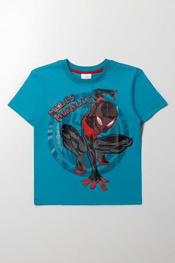 Miles Morales Short Sleeve T-Shirt Teal