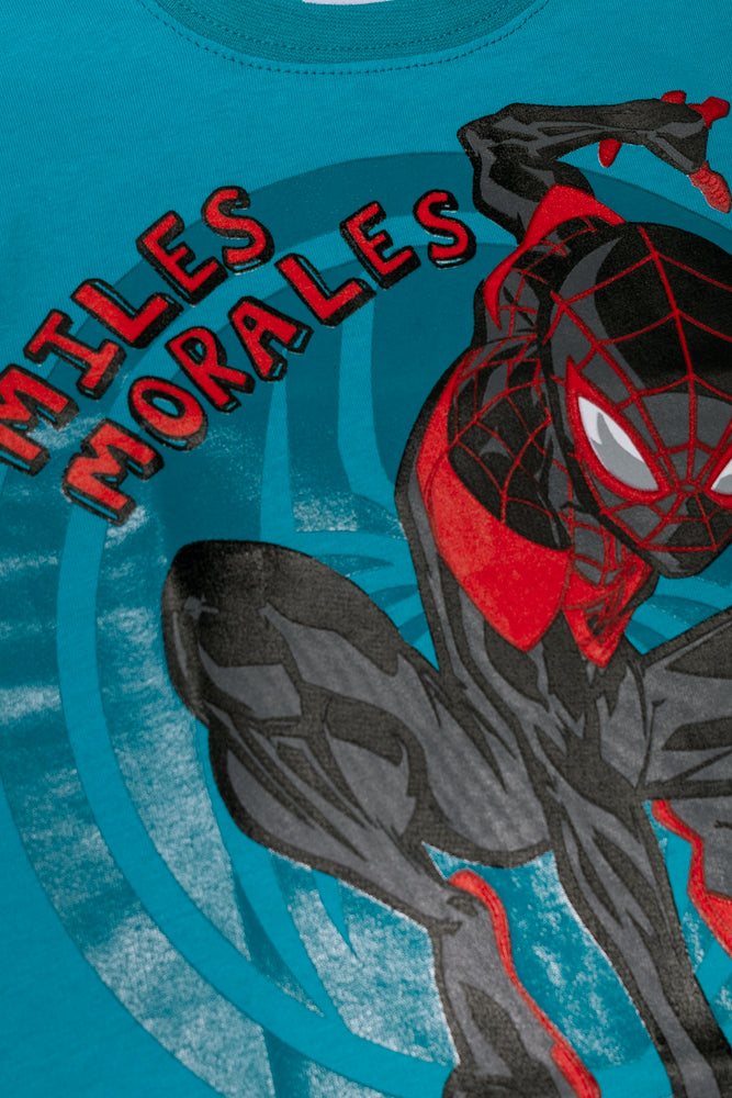 Miles Morales Short Sleeve T-Shirt Teal