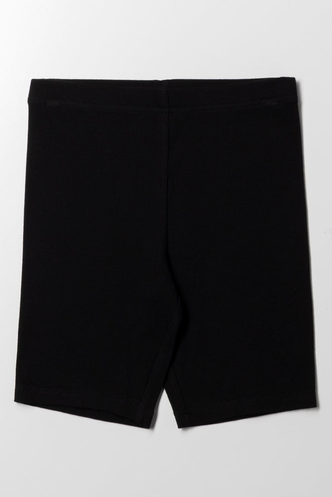 Rib Cycle Shorts Black