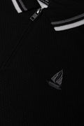 Textured Short Sleeve Golfer Black (1)