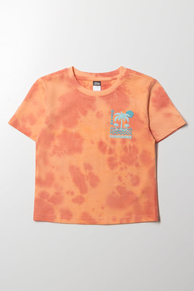 Tie Dye Short Sleeve T-Shirt Peach