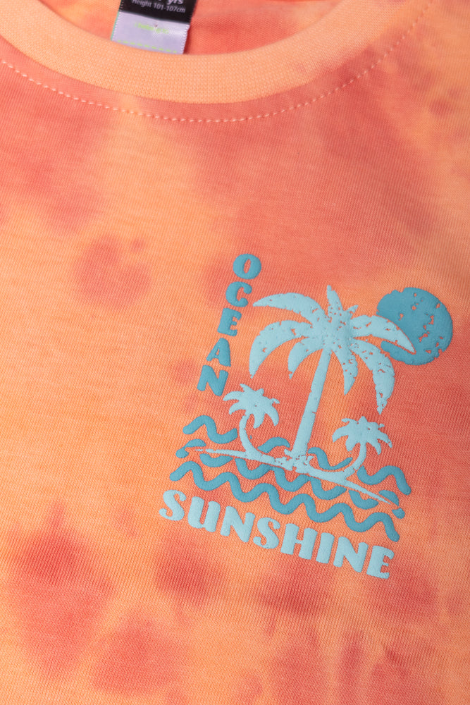 Tie Dye Short Sleeve T-Shirt Peach