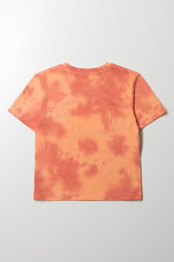 Tie Dye Short Sleeve T-Shirt Peach (2)