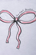 Bow Pyjama Set Grey And Pink (1)