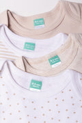 4 Pack Short Sleeve Vests Natural And White (1)