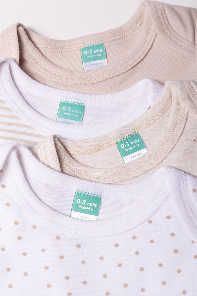 4 Pack Short Sleeve Vests Natural And White (1)