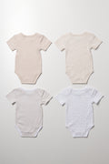 4 Pack Short Sleeve Vests Natural And White (2)