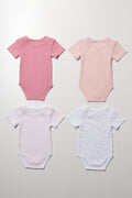 4 Pack Short Sleeve Vests Pink (2)