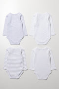4 Pack Long Sleeve Vests White And Grey (2)