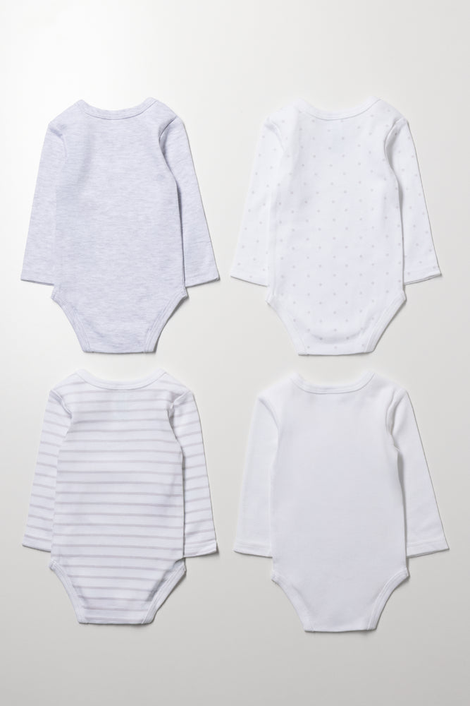 4 Pack Long Sleeve Vests White And Grey (2)
