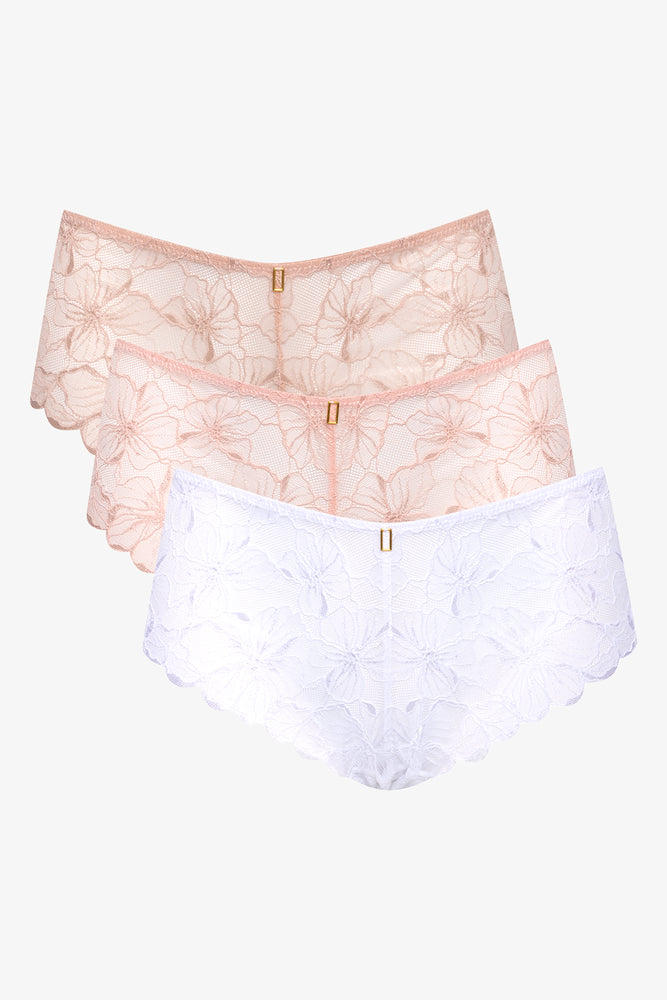 3 Pack Boyleg Pink And White
