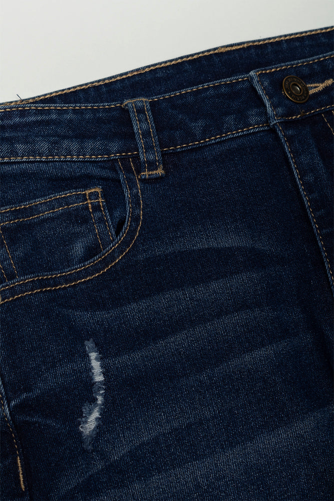 Rip And Repair Skinny Denim Jean Blue (1)