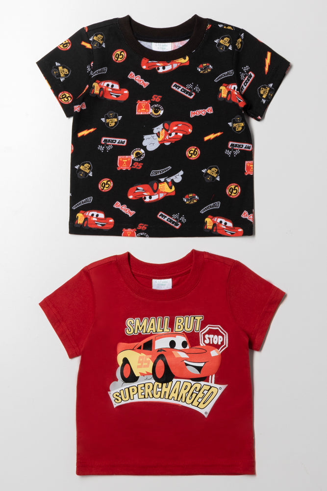 Cars 2 Pack T-Shirts Red And Black