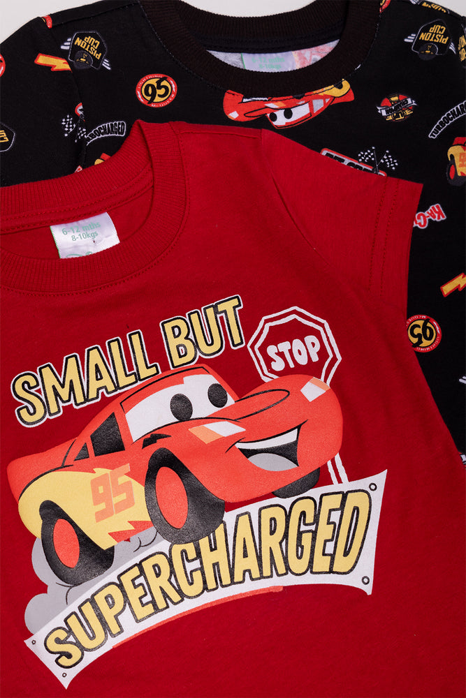 Cars 2 Pack T-Shirts Red And Black