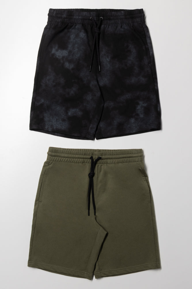 2 Pack Shorts Black And Green
